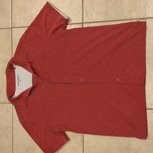 JOHNSTON & MURPHY Button Down Short Sleeve Top Size Medium